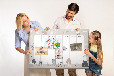 Cork display board Animal planner
