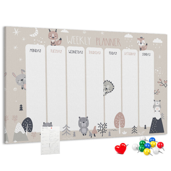 Cork display board Animal planner