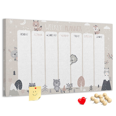 Cork display board Animal planner