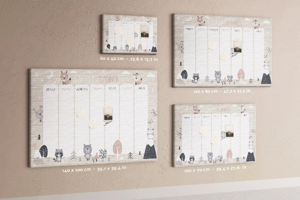 Cork display board Animal planner
