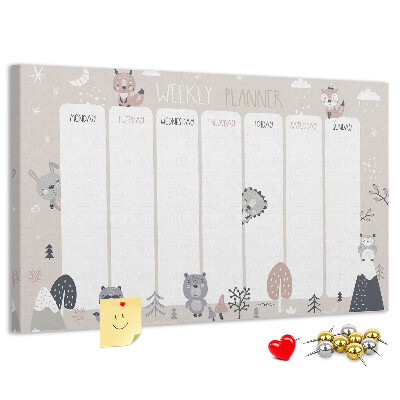 Cork display board Animal planner