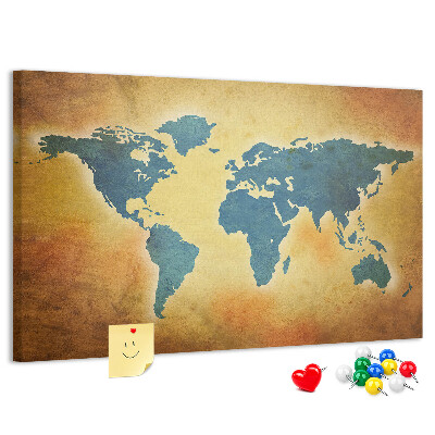 Cork board Old world map