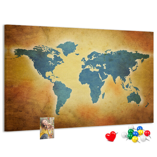 Cork board Old world map