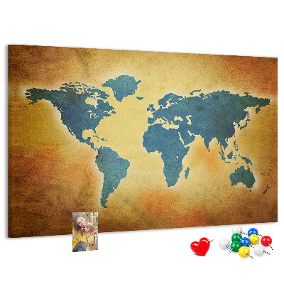 Cork board Old world map
