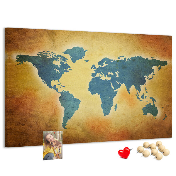 Cork board Old world map