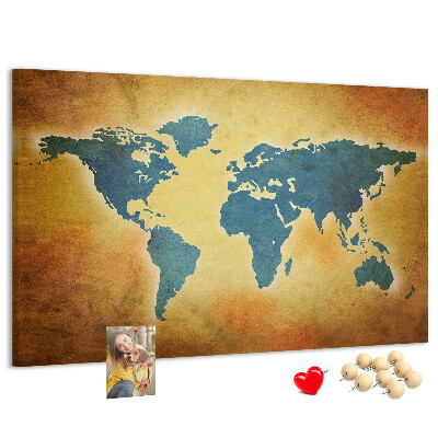 Cork board Old world map
