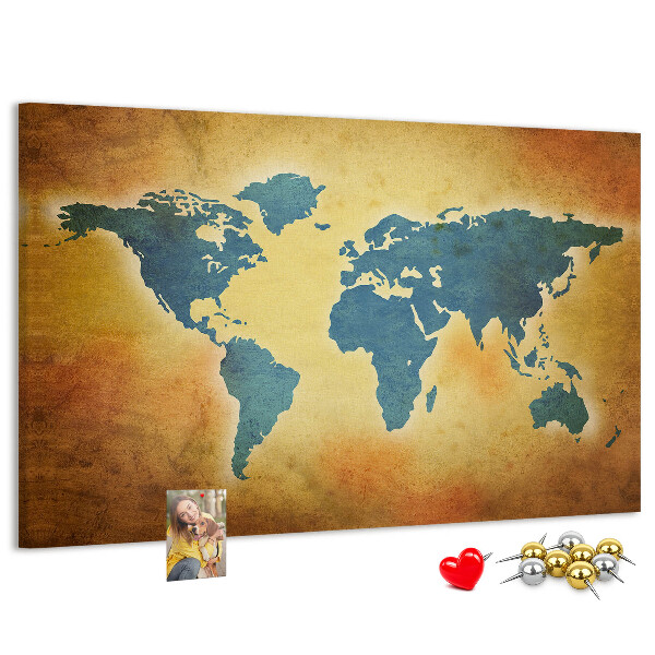 Cork board Old world map