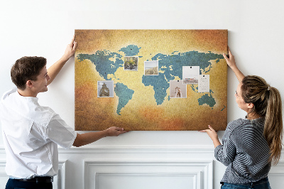 Cork board Old world map
