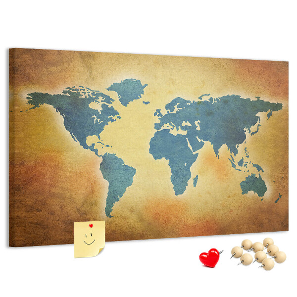 Cork board Old world map