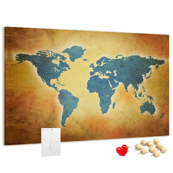 Cork board Old world map