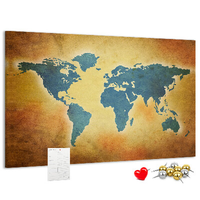 Cork board Old world map