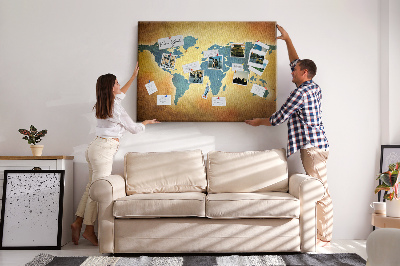 Cork board Old world map