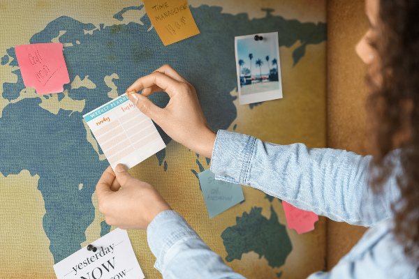 Cork board Old world map
