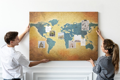 Cork board Old world map