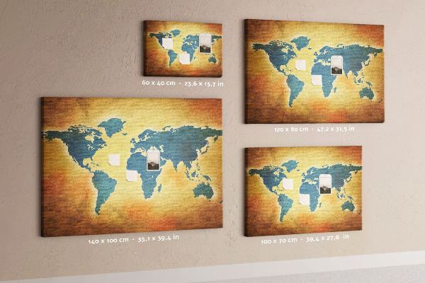 Cork board Old world map