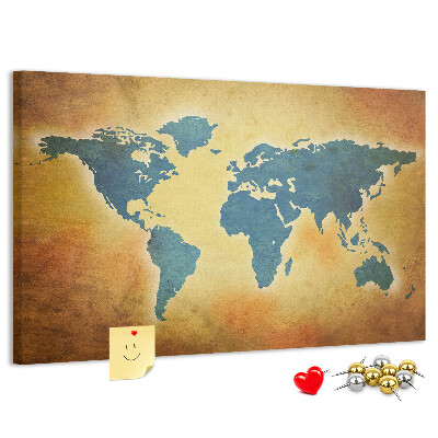 Cork board Old world map