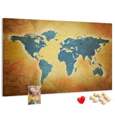 Cork board Old world map