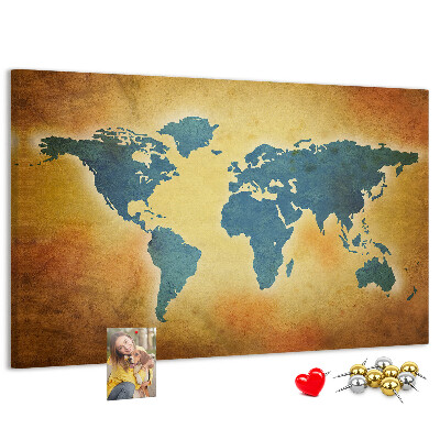 Cork board Old world map