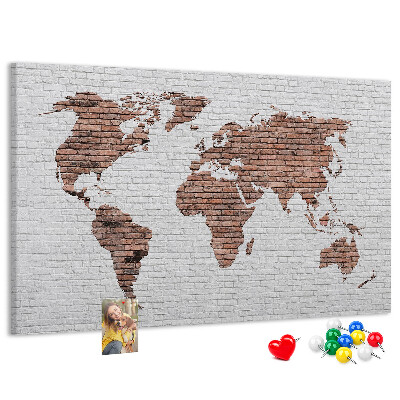 Cork display board Brick world map