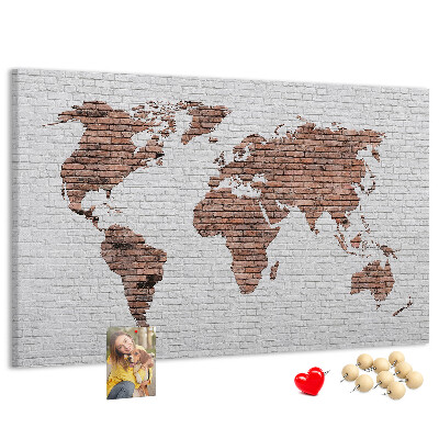 Cork display board Brick world map
