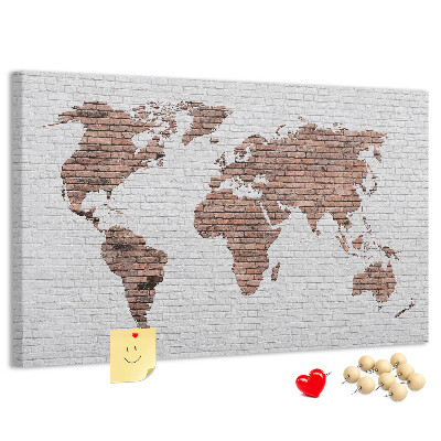 Cork display board Brick world map