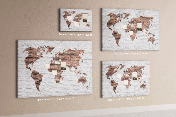 Cork display board Brick world map