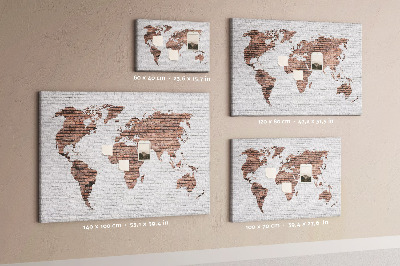 Cork display board Brick world map