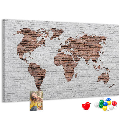 Cork display board Brick world map