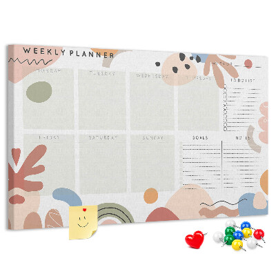 Cork display board Full week planner