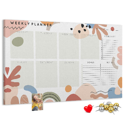 Cork display board Full week planner