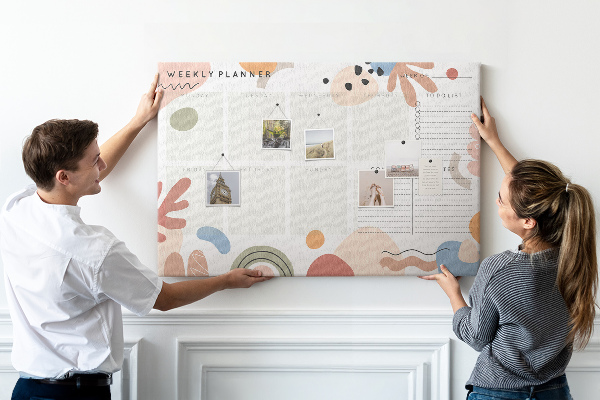 Cork display board Full week planner