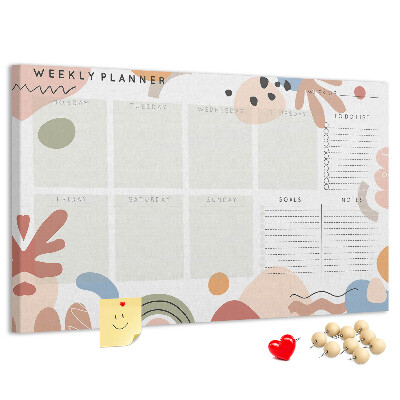 Cork display board Full week planner