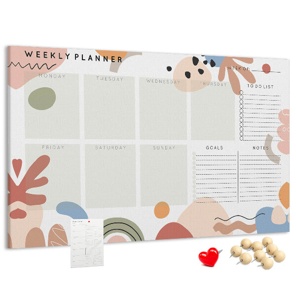 Cork display board Full week planner
