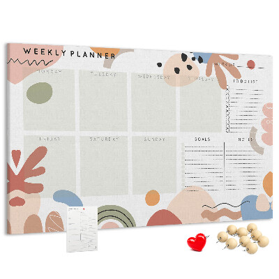 Cork display board Full week planner