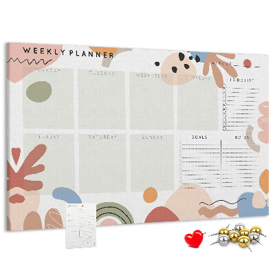 Cork display board Full week planner