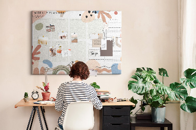 Cork display board Full week planner