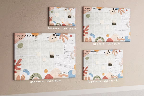 Cork display board Full week planner