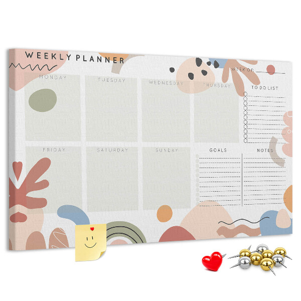 Cork display board Full week planner