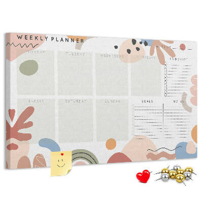 Cork display board Full week planner
