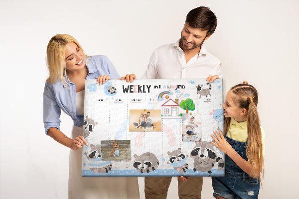 Cork board Weekly planner for kids
