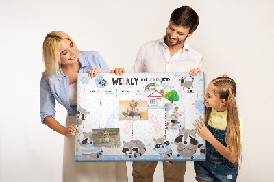 Cork board Weekly planner for kids