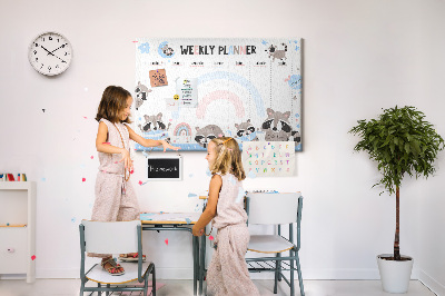 Cork board Weekly planner for kids