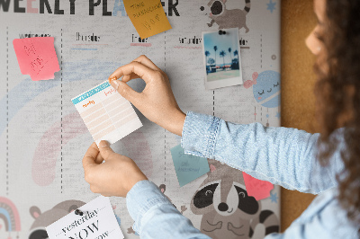 Cork board Weekly planner for kids