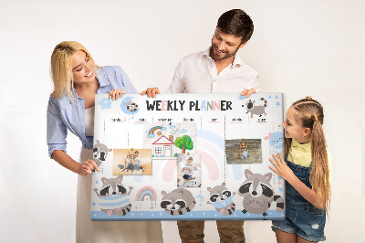 Cork board Weekly planner for kids