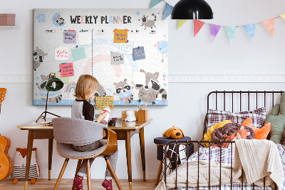Cork board Weekly planner for kids