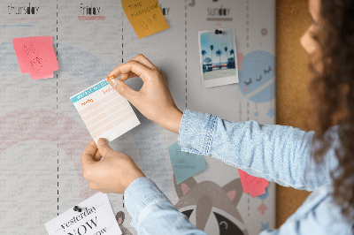 Cork board Weekly planner for kids