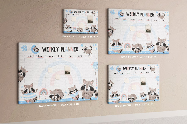 Cork board Weekly planner for kids