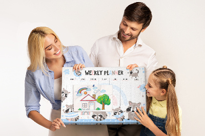 Cork board Weekly planner for kids