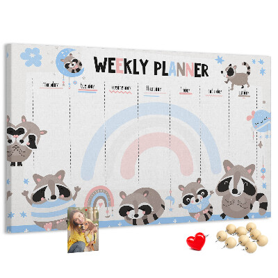 Cork board Weekly planner for kids
