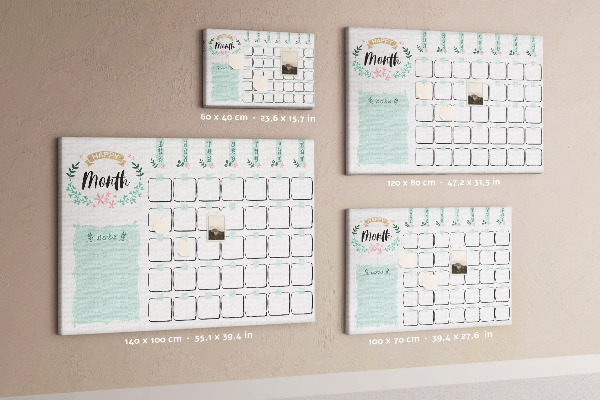 Cork memo board Monthly planner